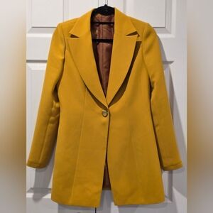 Elegant Mustard Yellow Women's Coat